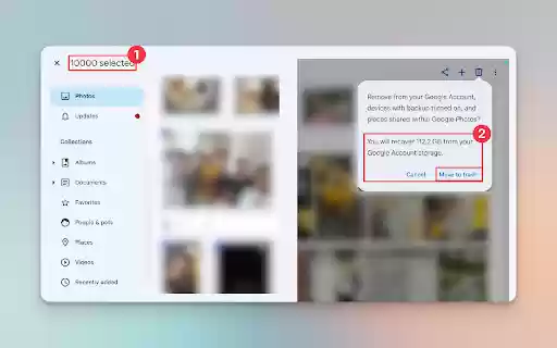 Delete all Google Photos (One click)—Chrome Extension  from Chrome web store to be run with OffiDocs Chromium online