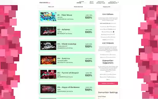 Demonlist+  from Chrome web store to be run with OffiDocs Chromium online