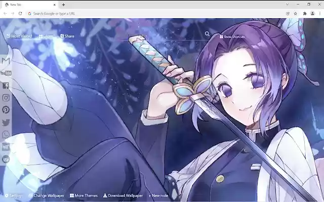 Anime Wallpaper extension change chrome browser new tab page with Anime HD  Wallpaper. Latest Anime Background Chrome Theme.