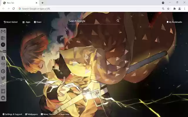 Demon Slayer Zenitsu Wallpaper  from Chrome web store to be run with OffiDocs Chromium online