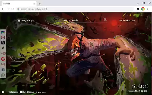 Denji Chainsaw Man New Tab Extension  from Chrome web store to be run with OffiDocs Chromium online