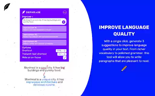 DephraseAI  from Chrome web store to be run with OffiDocs Chromium online