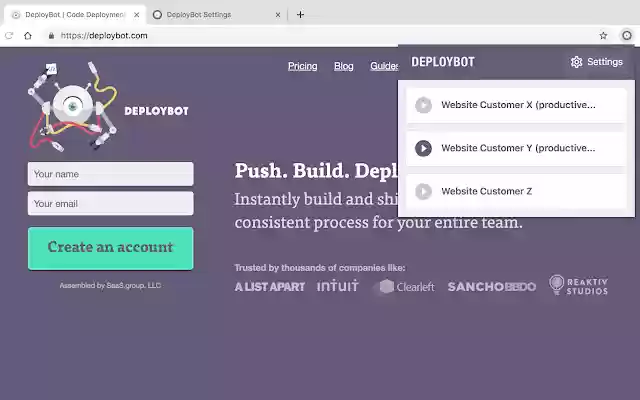 DeployBot Extension from Chrome web store to be run with OffiDocs Chromium online DeployBot Extension from Chrome web store to be run with OffiDocs Chromium online