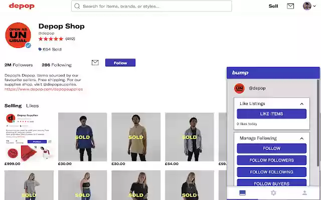 Depop Bot Bump | Refresh your Listings from Chrome web store to be run with OffiDocs Chromium online Depop Bot Bump | Refresh your Listings from Chrome web store to be run with OffiDocs Chromium online