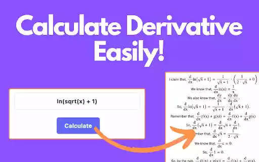 Derivative Calculator  from Chrome web store to be run with OffiDocs Chromium online