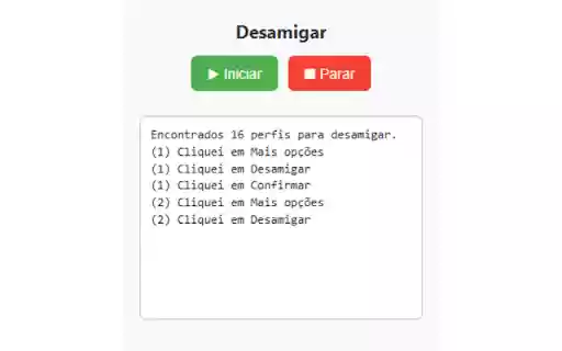 Desamigar Automático Facebook Friend Remover  from Chrome web store to be run with OffiDocs Chromium online
