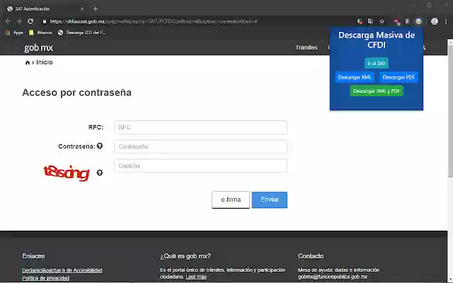 Descarga Masiva CFDI SAT from Chrome web store to be run with OffiDocs Chromium online Descarga Masiva CFDI SAT from Chrome web store to be run with OffiDocs Chromium online