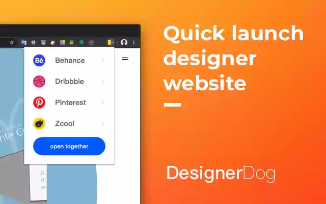 designer Dog 一键打开最常用设计师网站  from Chrome web store to be run with OffiDocs Chromium online