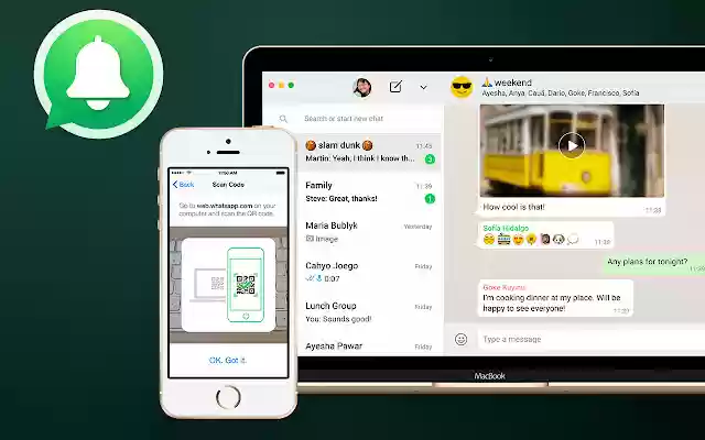 Desktop App for WhatsApp Web  from Chrome web store to be run with OffiDocs Chromium online