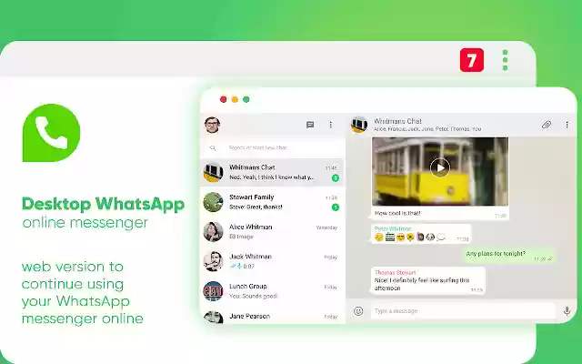 Desktop WhatsA online messenger  from Chrome web store to be run with OffiDocs Chromium online
