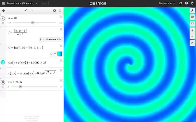 DesModder for Desmos  from Chrome web store to be run with OffiDocs Chromium online