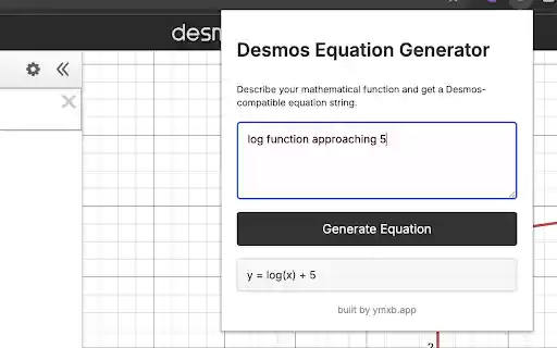 Desmos Equation Generator  from Chrome web store to be run with OffiDocs Chromium online
