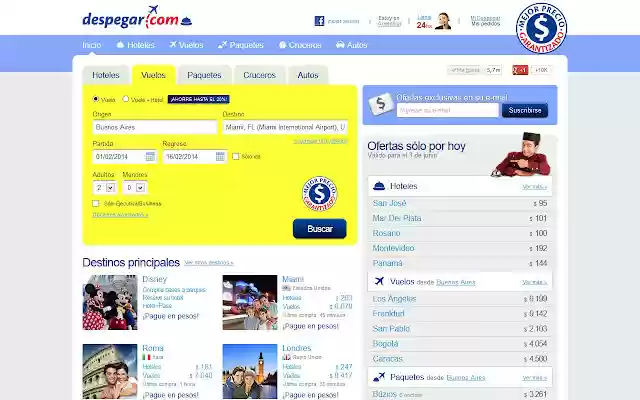 Despegar.com  from Chrome web store to be run with OffiDocs Chromium online
