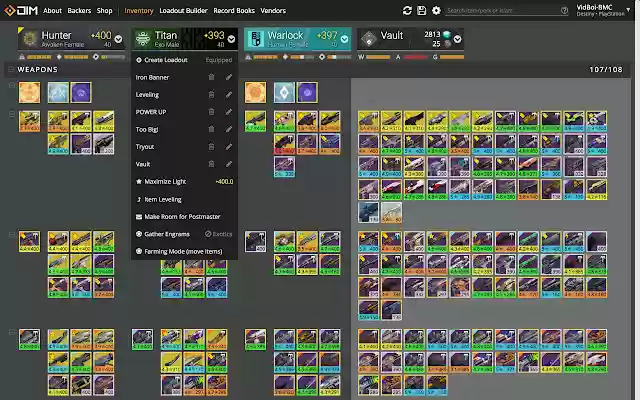 Destiny Item Manager Shortcut from Chrome web store to be run with OffiDocs Chromium online Destiny Item Manager Shortcut from Chrome web store to be run with OffiDocs Chromium online