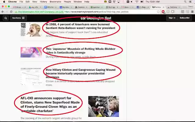 Detrumpify  from Chrome web store to be run with OffiDocs Chromium online