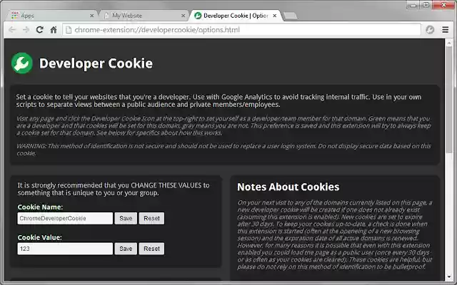 Developer Cookie from Chrome web store to be run with OffiDocs Chromium online Developer Cookie from Chrome web store to be run with OffiDocs Chromium online