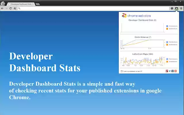 Developer Dashboard Stats from Chrome web store to be run with OffiDocs Chromium online Developer Dashboard Stats from Chrome web store to be run with OffiDocs Chromium online