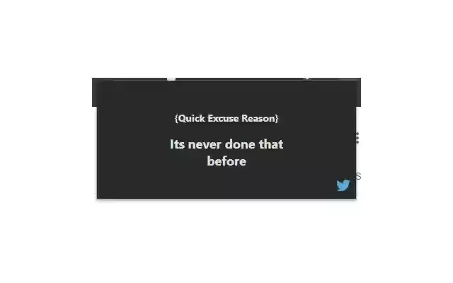 Dev Excuses from Chrome web store to be run with OffiDocs Chromium online Dev Excuses from Chrome web store to be run with OffiDocs Chromium online