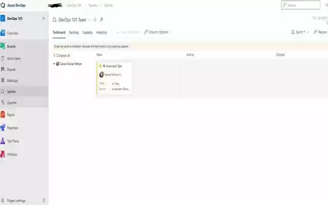 DevOps sprint board task Parent Extension  from Chrome web store to be run with OffiDocs Chromium online