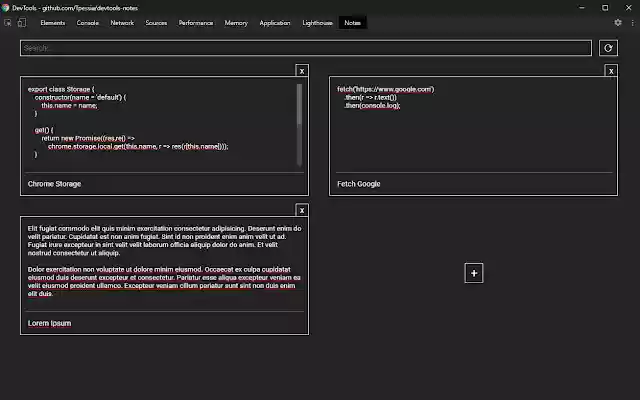 DevTools Notes from Chrome web store to be run with OffiDocs Chromium online DevTools Notes from Chrome web store to be run with OffiDocs Chromium online