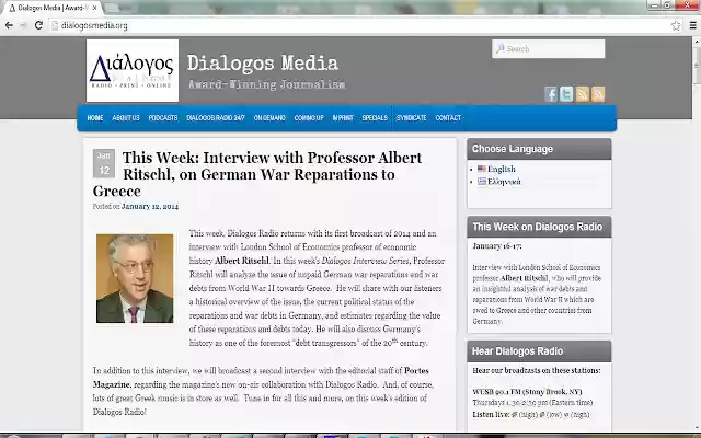 Dialogos Radio  from Chrome web store to be run with OffiDocs Chromium online