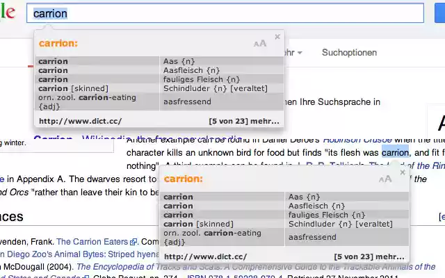 dict cc  from Chrome web store to be run with OffiDocs Chromium online