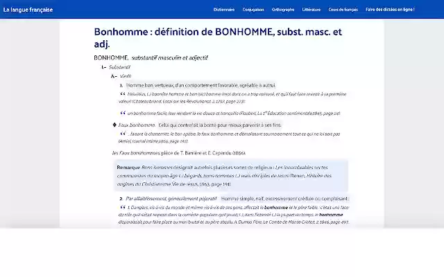 Dictionnaire : définitions mots français  from Chrome web store to be run with OffiDocs Chromium online