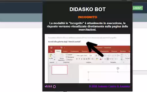 DIDASKO BOT  from Chrome web store to be run with OffiDocs Chromium online
