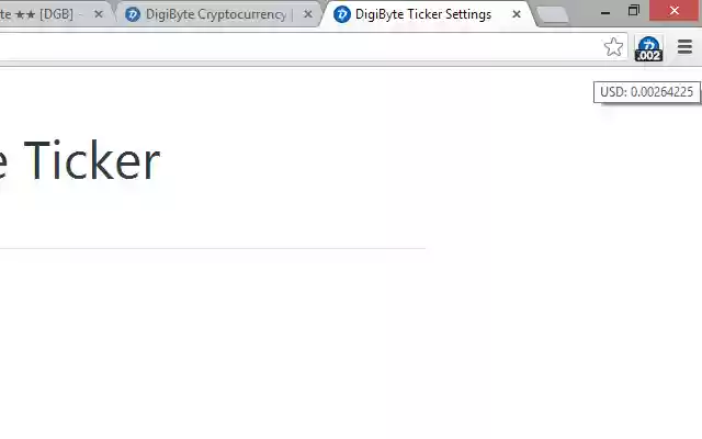 DigiByte Ticker  from Chrome web store to be run with OffiDocs Chromium online