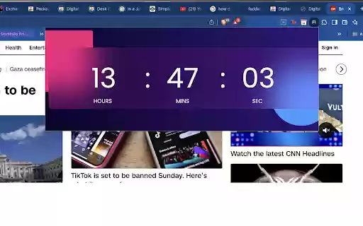 Digital Clock Chrome Extension  from Chrome web store to be run with OffiDocs Chromium online