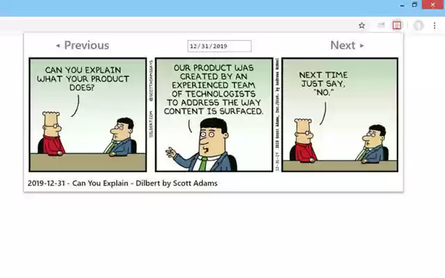 Dilbert Comic Strips from Chrome web store to be run with OffiDocs Chromium online Dilbert Comic Strips from Chrome web store to be run with OffiDocs Chromium online