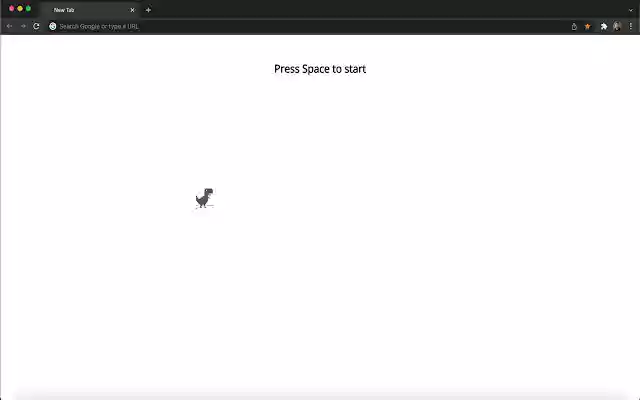 Dinosaur Game in New Tab  from Chrome web store to be run with OffiDocs Chromium online