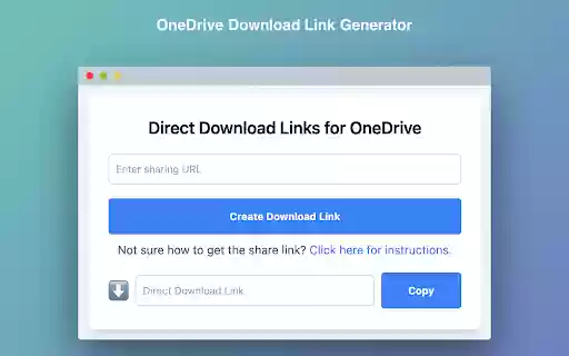Direct Download Links for OneDrive  from Chrome web store to be run with OffiDocs Chromium online