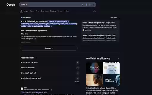 Disable AI Overview  from Chrome web store to be run with OffiDocs Chromium online