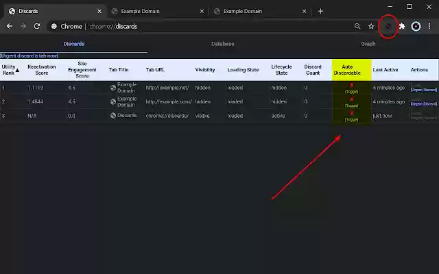 Disable automatic tab discarding  from Chrome web store to be run with OffiDocs Chromium online