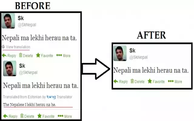 Disable Bing Translator on Twitter from Chrome web store to be run with OffiDocs Chromium online Disable Bing Translator on Twitter from Chrome web store to be run with OffiDocs Chromium online