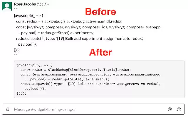 Disable Slack Wysiwyg  from Chrome web store to be run with OffiDocs Chromium online