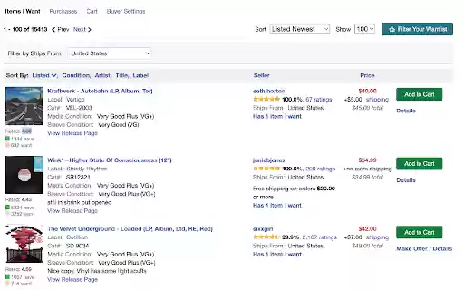 Discogs Ships From Filter  from Chrome web store to be run with OffiDocs Chromium online