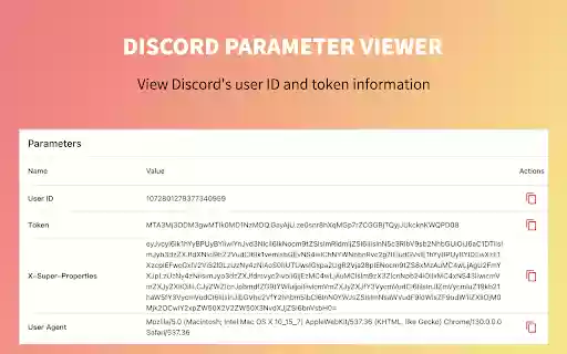 DISCORD PARAMETER VIEWER  from Chrome web store to be run with OffiDocs Chromium online