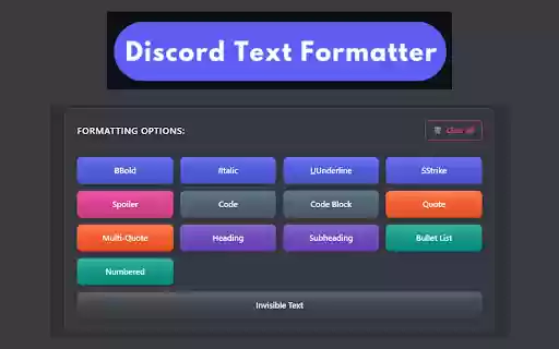 Discord Text Formatting  from Chrome web store to be run with OffiDocs Chromium online