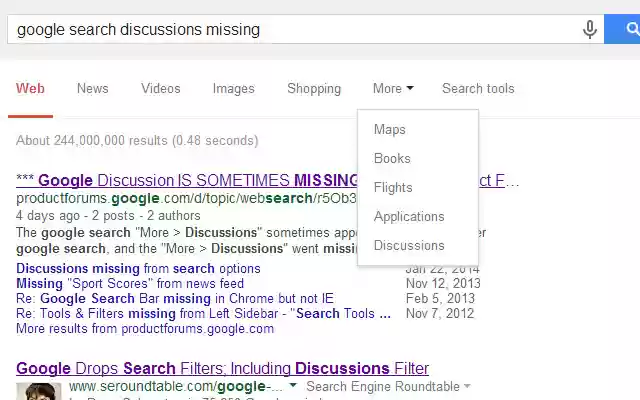 Discussions button for Google Search™  from Chrome web store to be run with OffiDocs Chromium online