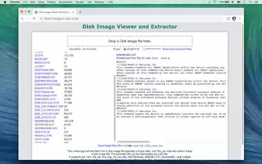 Disk Image Viewer and Extractor  from Chrome web store to be run with OffiDocs Chromium online