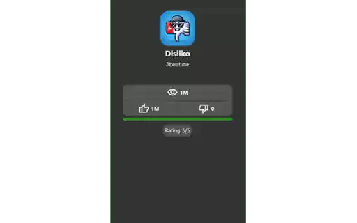 Disliko  from Chrome web store to be run with OffiDocs Chromium online