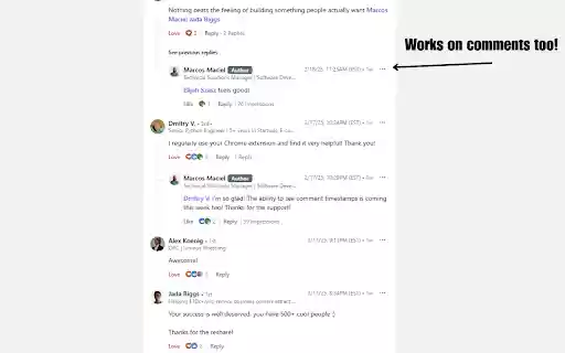 Display LinkedIn Post Date and Time  from Chrome web store to be run with OffiDocs Chromium online