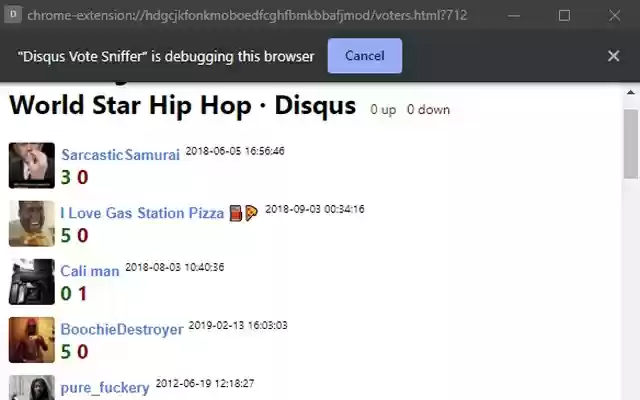 Disqus Vote Sniffer  from Chrome web store to be run with OffiDocs Chromium online