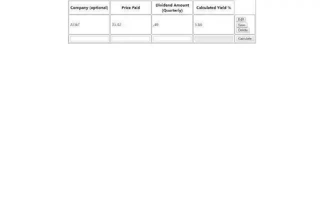 Dividend Yield Calculator  from Chrome web store to be run with OffiDocs Chromium online