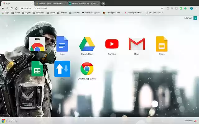 Division theme  from Chrome web store to be run with OffiDocs Chromium online