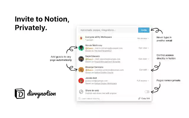 Divvy Invite  from Chrome web store to be run with OffiDocs Chromium online