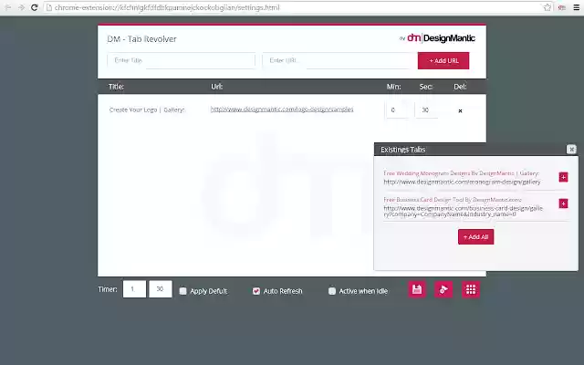 DM Tab Revolver  from Chrome web store to be run with OffiDocs Chromium online