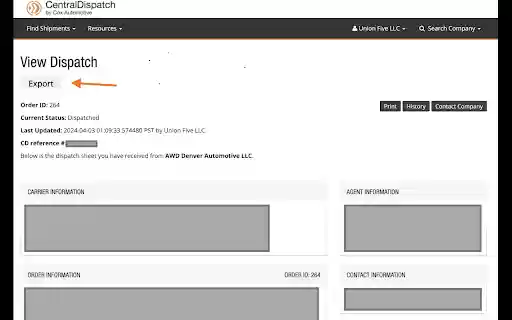 Dober  Central Dispatch Extension v1.3  from Chrome web store to be run with OffiDocs Chromium online